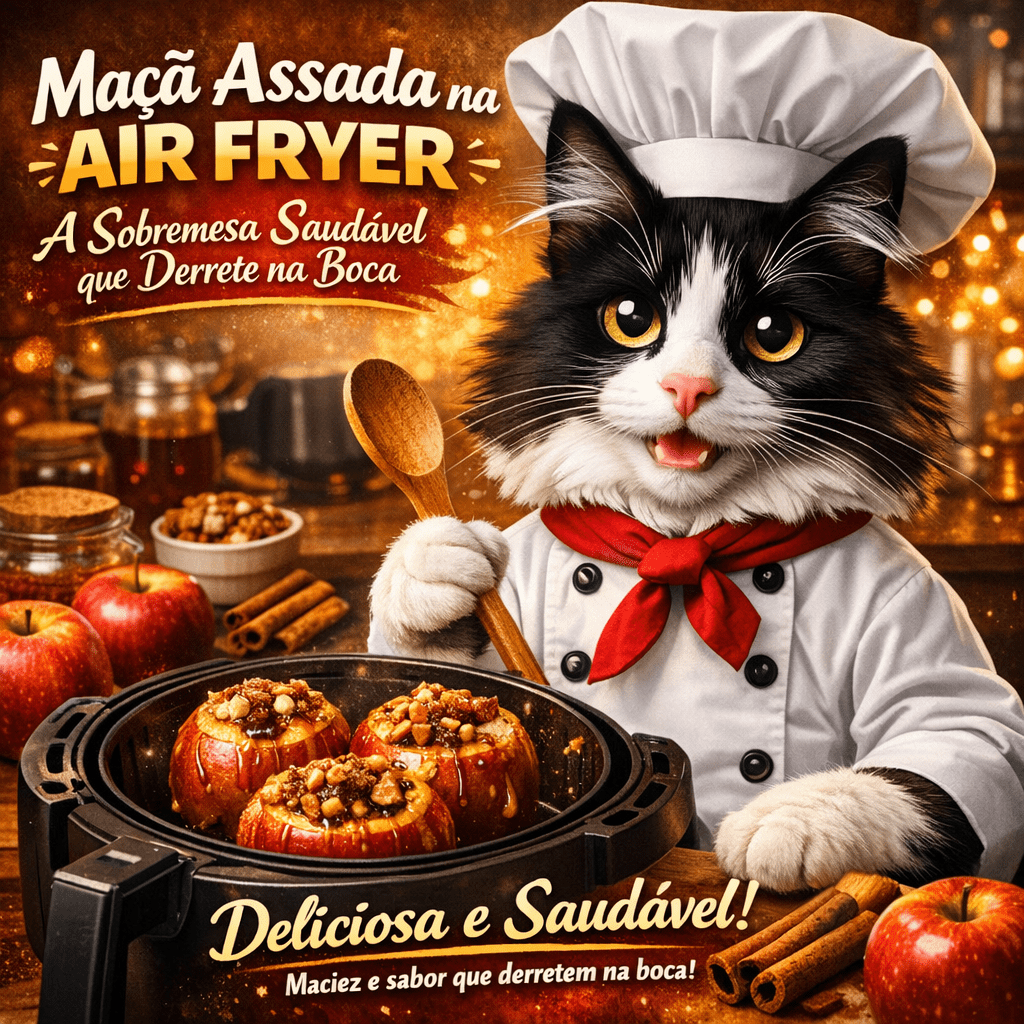 Maçã Assada na Air Fryer