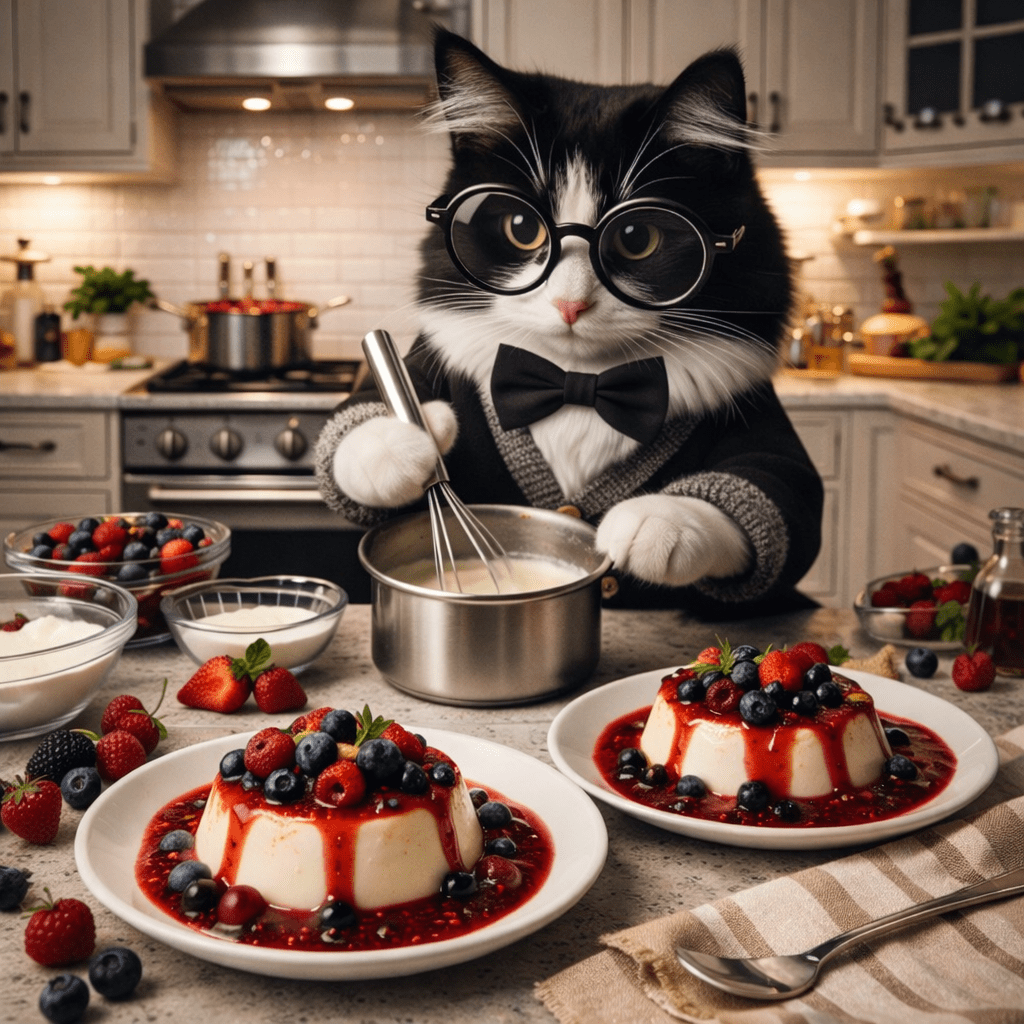 Panna Cotta com Calda de Frutas Vermelhas 10 Panna Cotta com Calda de Frutas Vermelhas