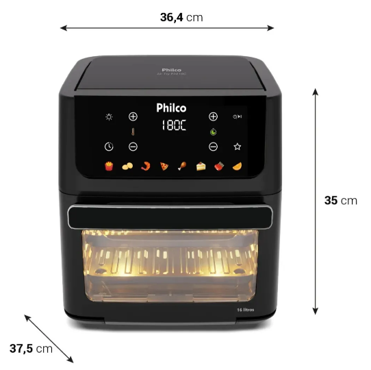 Air Fryer Philco 16 Litros detalhe do produto
