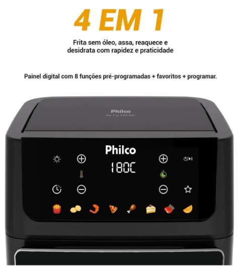 Air Fryer Philco 16 Litros detalhe interno