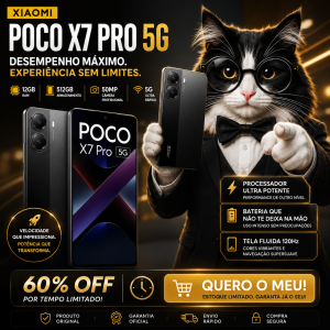 Xiaomi Poco X7 Pro 5G preto com 512GB de armazenamento