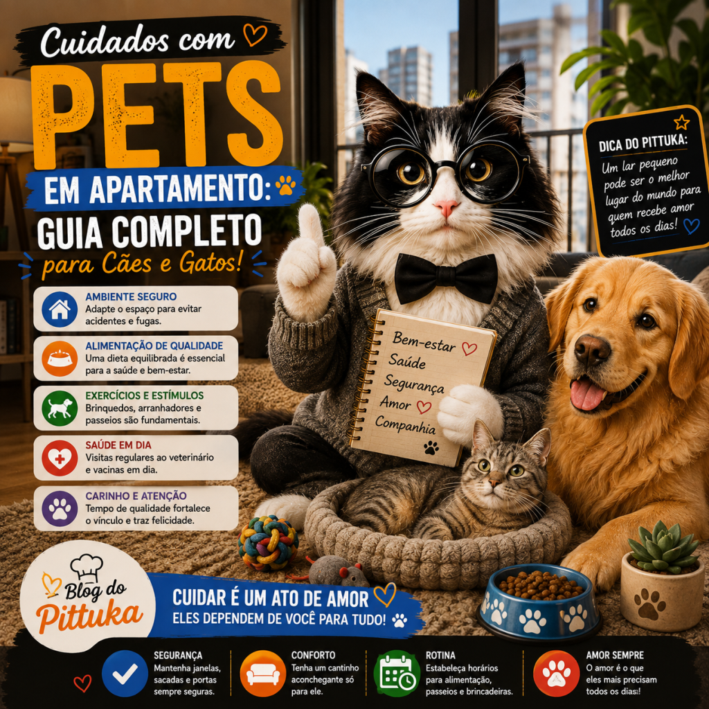 cuidados com pets em apartamento cão e gato