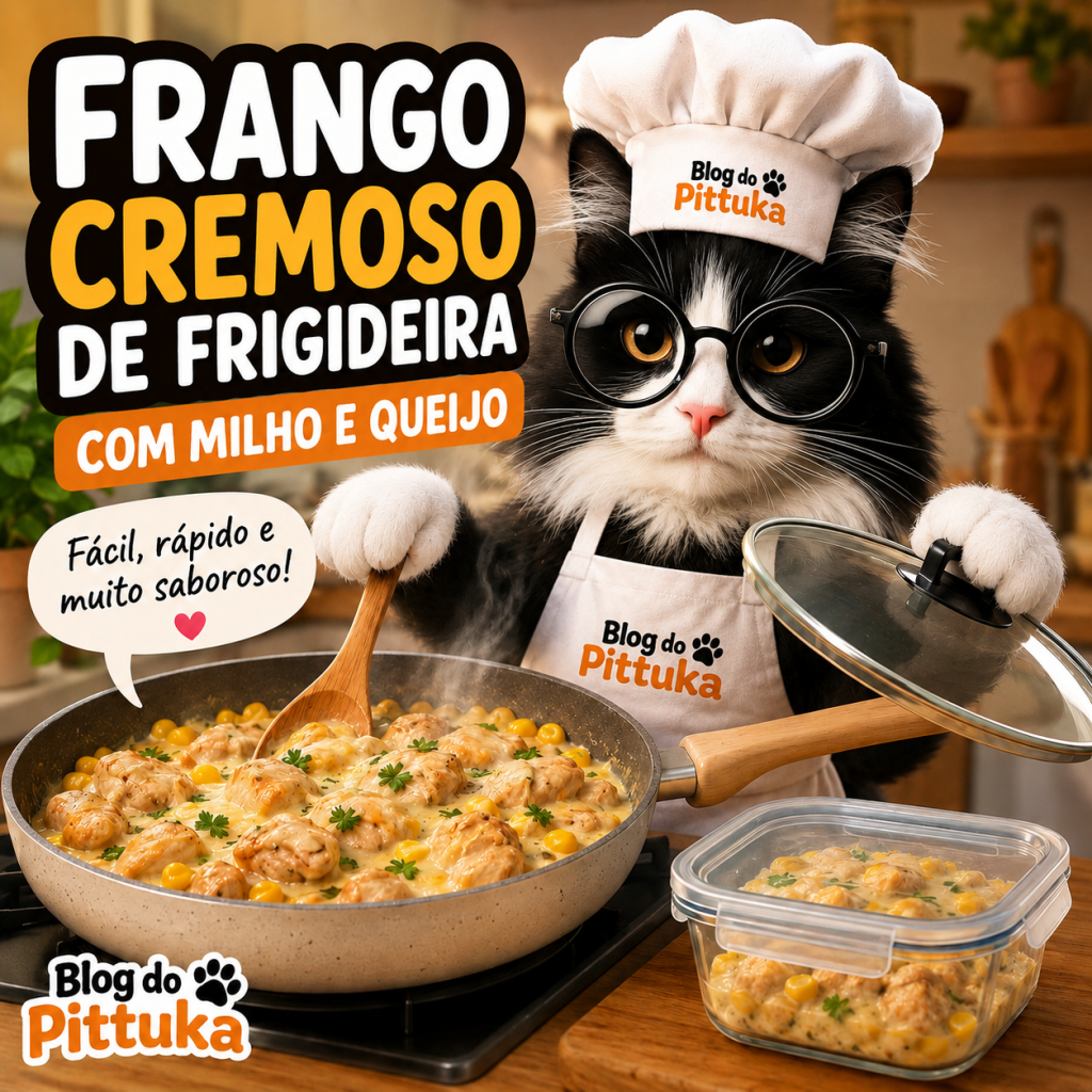 Frango Cremoso de Frigideira com Milho e Queijo