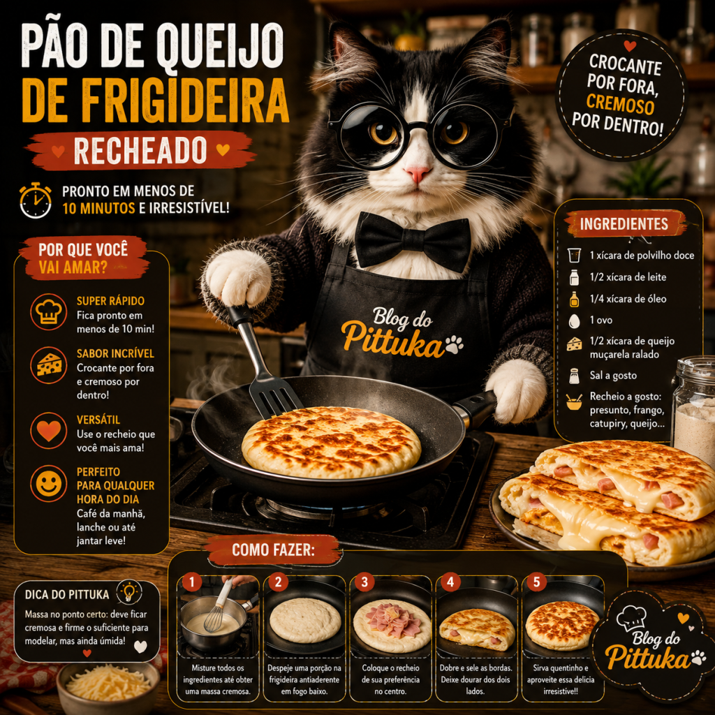 Pão de Queijo de Frigideira Recheado